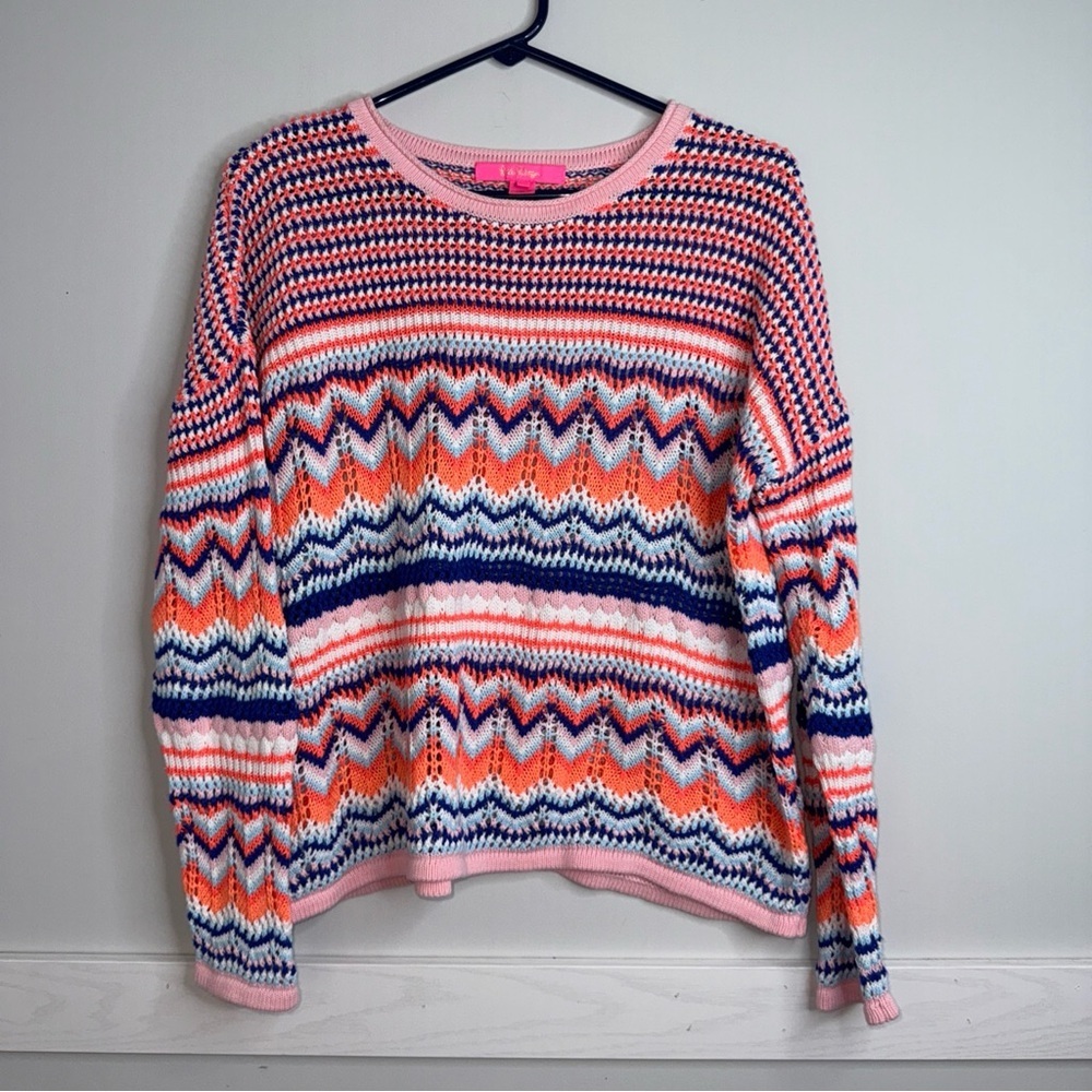 Lilly Pulitzer Pink and Blue Cotton Knit Top